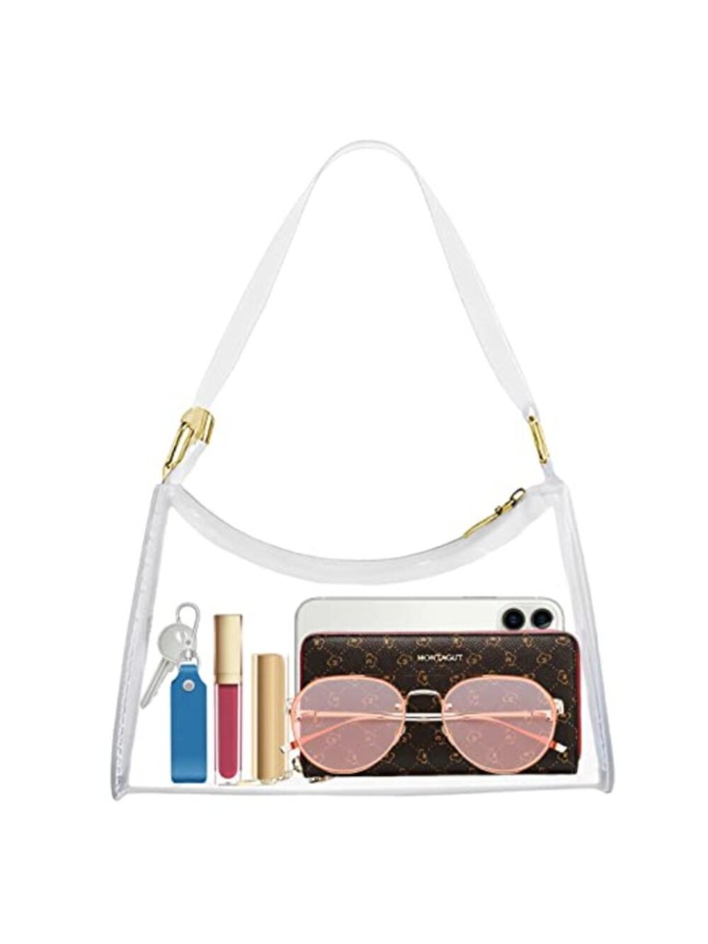 Clear Crossbody Bag Stadium Approved PVC Purse for Concerts Festivals Sports
